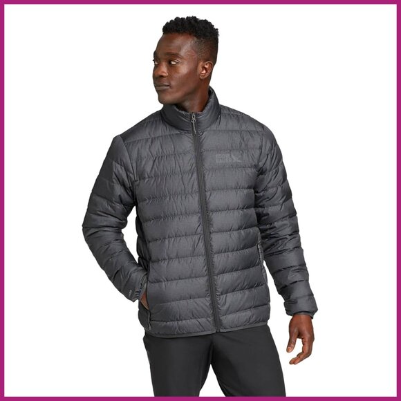 Men's Down Jacket with Recycled Nylon Shell Water Repellent